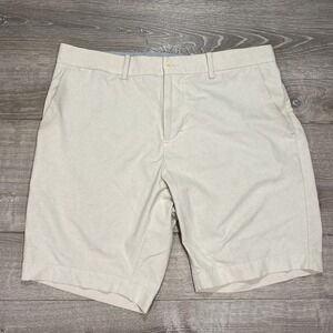 B Draddy Shorts Mens 36 Beige Performance Chino Golf Casual Polyester Stretch